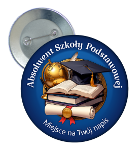 Przypinka: Absolwent Szkoły Podstawowej (wzór 21) + Twój napis