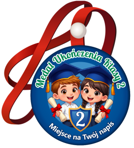 Medal na tasiemce: "Ukończenia klasy 2" (wzór 16) + nadruk