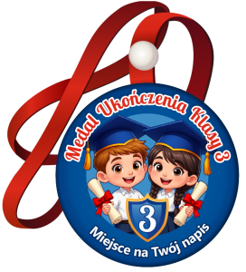 Medal na tasiemce: "Ukończenia klasy 3" (wzór 16) + nadruk