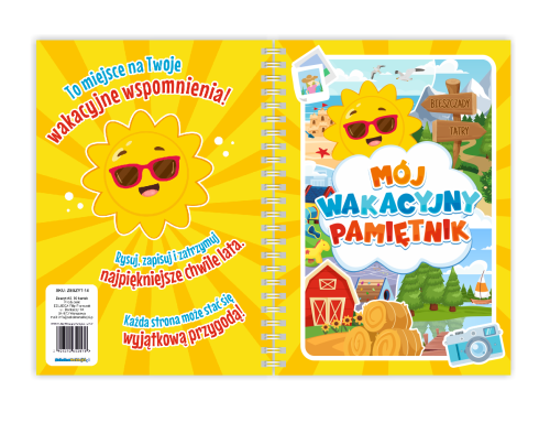 Zestaw prezentowy - WAKACYJNY PAMIĘTNIK - ZAKOŃCZENIE ROKU (notes A5 + długopis)