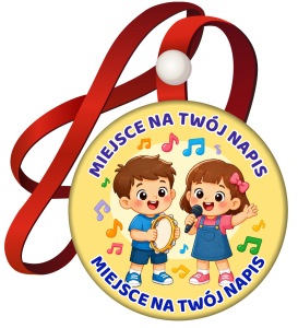 Medal na tasiemce: "Muzyczny - Dzieci " (wzór 3)  + Twoje napisy