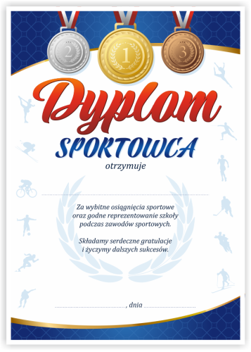 Dyplom: Sportowca (wzór 1)