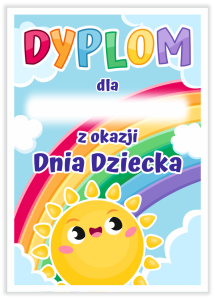 Dyplom: Dzień Dziecka - wzór 4 (format A5)