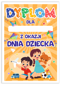 Dyplom: Dzień Dziecka - wzór 5 (format A5)
