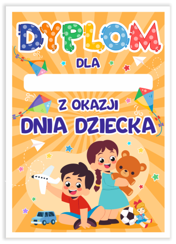 Dyplom: Dzień Dziecka - wzór 5 (format A5)