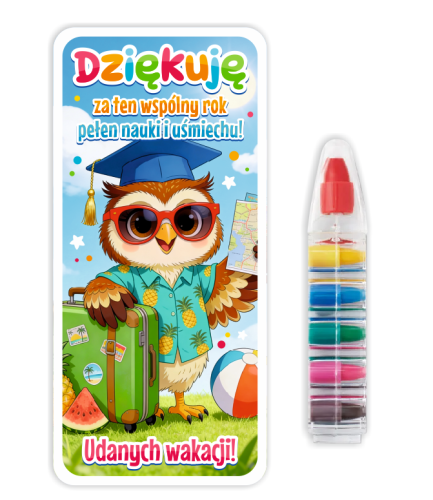 Upominek na Zakończenie Roku Szkolnego - Kredka Wielokolorowa (wzór 2)