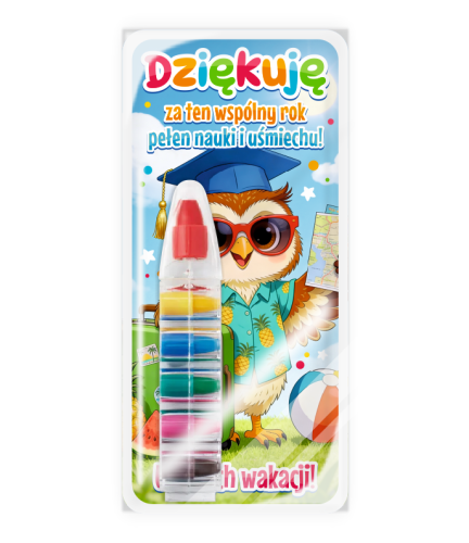 Upominek na Zakończenie Roku Szkolnego - Kredka Wielokolorowa (wzór 2)