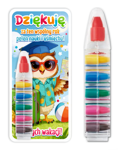 Upominek na Zakończenie Roku Szkolnego - Kredka Wielokolorowa (wzór 2)