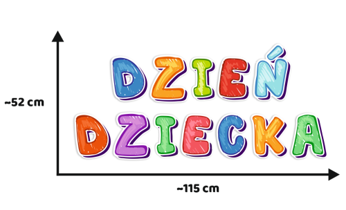 Dekoracja napis: DZIEŃ DZIECKA (wycięte litery)