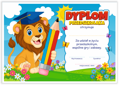 Dyplom: Przedszkolaka - Lew (wzór 61)