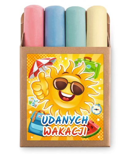 Upominek na Zakończenie Roku Szkolnego - Kreda Chodnikowa - wzór 1 (4 kolory)