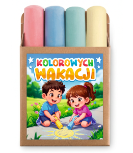 Upominek na Zakończenie Roku Szkolnego - Kreda Chodnikowa - wzór 2 (4 kolory)