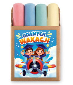 Upominek na Zakończenie Roku Szkolnego - Kreda Chodnikowa - wzór 3 (4 kolory)