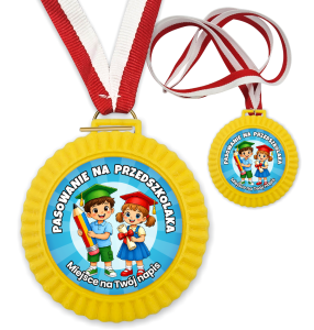 Medal 3D - Pasowanie na Przedszkolaka - wzór 52 (+ tasiemka, + własny napis)