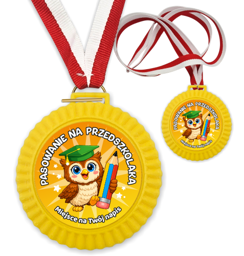 Medal 3D - Pasowanie na Przedszkolaka - wzór 53 (+ tasiemka, + własny napis)