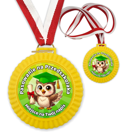 Medal 3D - Pasowanie na Przedszkolaka - wzór 54 (+ tasiemka, + własny napis)