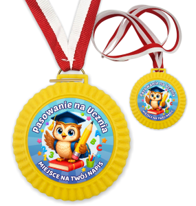 Medal 3D - Pasowanie na Ucznia - wzór 56 (+ tasiemka, + własny napis)
