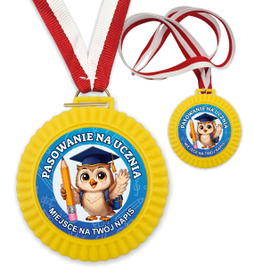 Medal 3D - Pasowanie na Ucznia - wzór 57 (+ tasiemka, + własny napis)