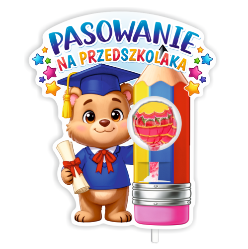 Opakowanie na lizaka - PASOWANIE NA PRZEDSZKOLAKA - wzór 2