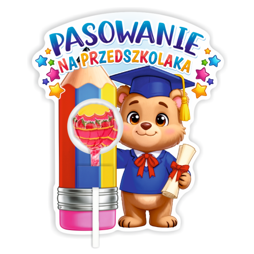 Opakowanie na lizaka - PASOWANIE NA PRZEDSZKOLAKA - wzór 2