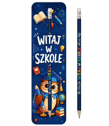 Ołówek z gumką - WITAJ W SZKOLE (wzór 4)