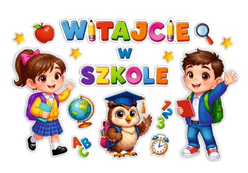 Dekoracja - Witajcie w Szkole - wzór 4 (rozmiar XXL)