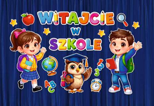 Dekoracja - Witajcie w Szkole - wzór 4 (rozmiar XXL)