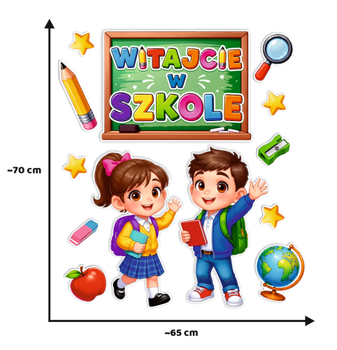 Dekoracja - "WITAJ SZKOŁO - wzór 7" (~A3, dwustronna)