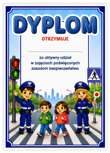 Dyplom: Policja - zasady bezpieczeństwa- wzór 3 (format A4)