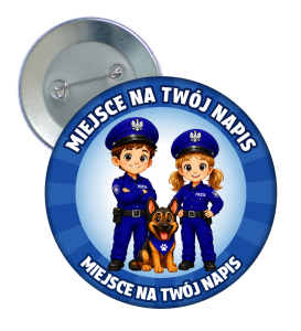 Przypinka - POLICYJNA - wzór 2 + twój napis