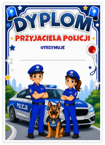 Dyplom: PRZYJACIEL POLICJI - wzór 4 (format A4)