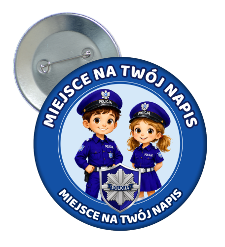 Przypinka - POLICYJNA - wzór 3 + twój napis