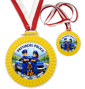 Medal 3D - PRZYJACIEL POLICJI- wzór 61 (+ tasiemka, + własny napis)