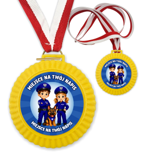Medal 3D - POLICYJNA- wzór 62 (+ tasiemka, + własny napis)
