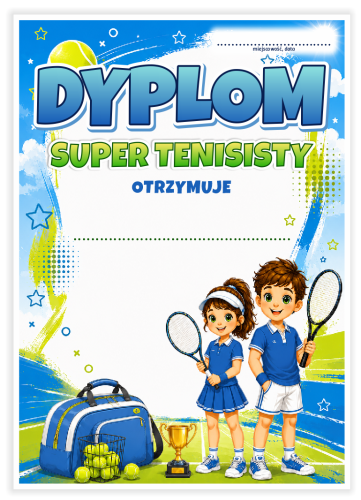 Dyplom: Tenisowy - Super Tenisista (wzór 6)
