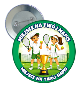 Przypinka - Tenisowa- wzór 6 + twój napis