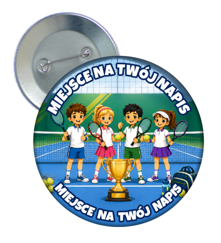 Przypinka - Tenisowa- wzór 8 + twój napis