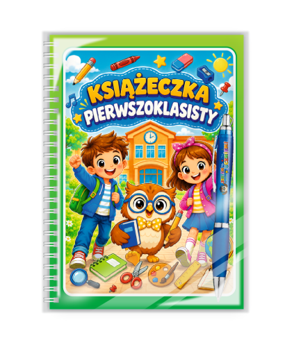 Zestaw prezentowy - KSIĄŻECZKA PIERWSZOKLASISTY (książeczka A5 + długopis)
