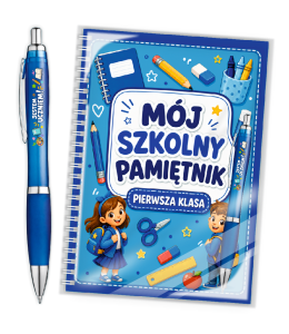 Zestaw prezentowy - MÓJ SZKOLNY PAMIĘTNIK (książeczka A5 + długopis)