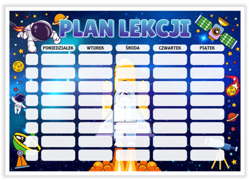 Plan Lekcji - Kosmos - wzór 3 (format A4)