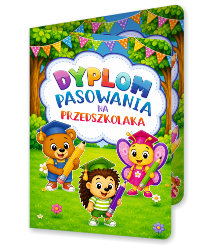 Dyplom: Pasowanie na Przedszkolaka - wzór 4 (składany, format A5)