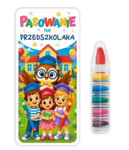 Upominek Pasowanie na Przedszkolaka - Kredka Wielokolorowa (wzór 2)