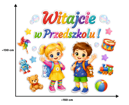 Dekoracja - Witajcie w Przedszkolu - wzór 3 (rozmiar XXL)