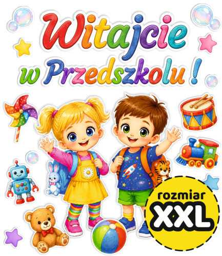 Dekoracja - Witajcie w Przedszkolu - wzór 3 (rozmiar XXL)