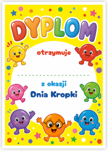 Dyplom: Dzień Kropki - wzór 1 (format A5)