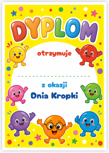 Dyplom: Dzień Kropki - wzór 1 (format A5)
