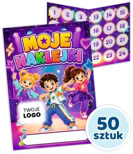 Album Motywacyjny - TANIEC - wzór 1 (na naklejki 40mm, 50 szt.) + TWOJE LOGO