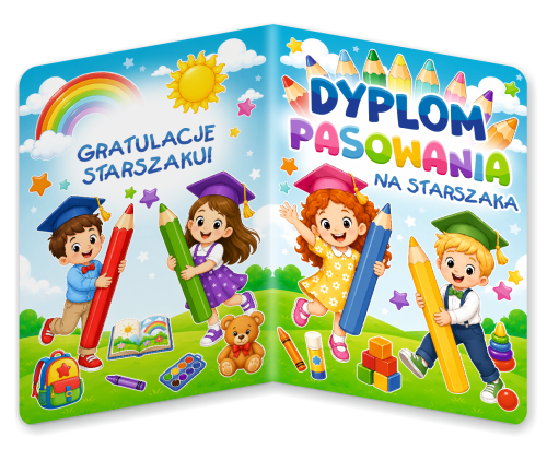 Dyplom: Pasowanie na Starszaka - wzór 1 (składany, format A5)