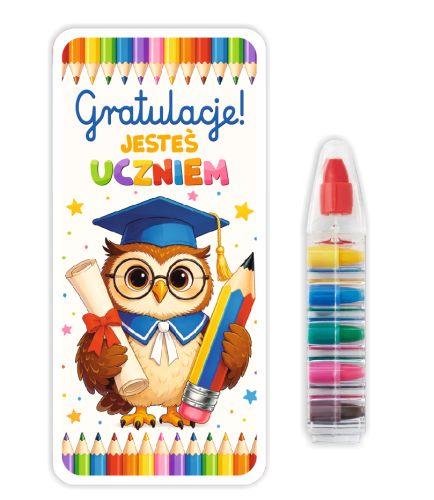 Upominek Pasowanie na Ucznia - Kredka Wielokolorowa (wzór 1)