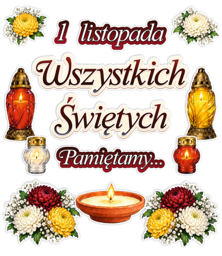 Dekoracja - Wszystkich Świętych (jednostronna)
